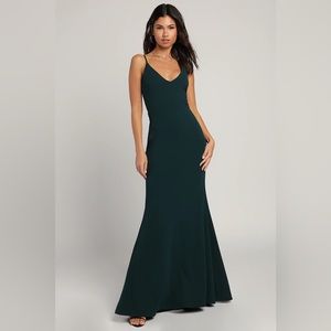 Lulu's Dark Green Maxi Dress